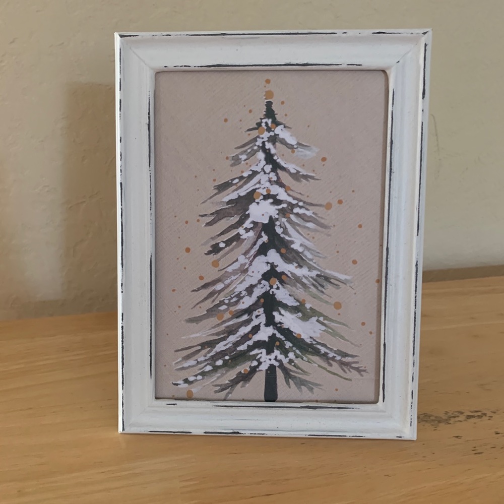 Farmhouse Christmas Tree picture 5x7 w/frame